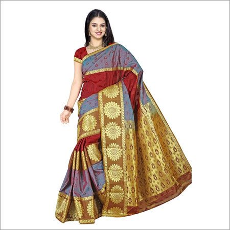 Art Silk Sarees - Art Silk, 5.5 Meters, Red | Jacquard Weave, Soft Texture, Elegant Design, Vibrant Colors, Blouse Piece Included