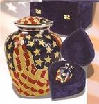 American Flag Brass cremation urns