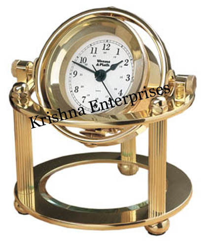 Globe Style Brass Clock