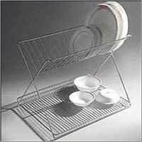 Drain Organiser - Stainless Steel, 15x10x8 Inches, Chrome Finish | Durable Design, Easy Cleaning, Quick Drying, Space Saving, Two-tiered