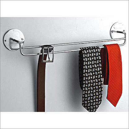Wardrobe Solutions - Stainless Steel 40x10x5 cm, Chrome Finish | Space Saving, Wall-Mounted, Belt & Tie Holder, Durable