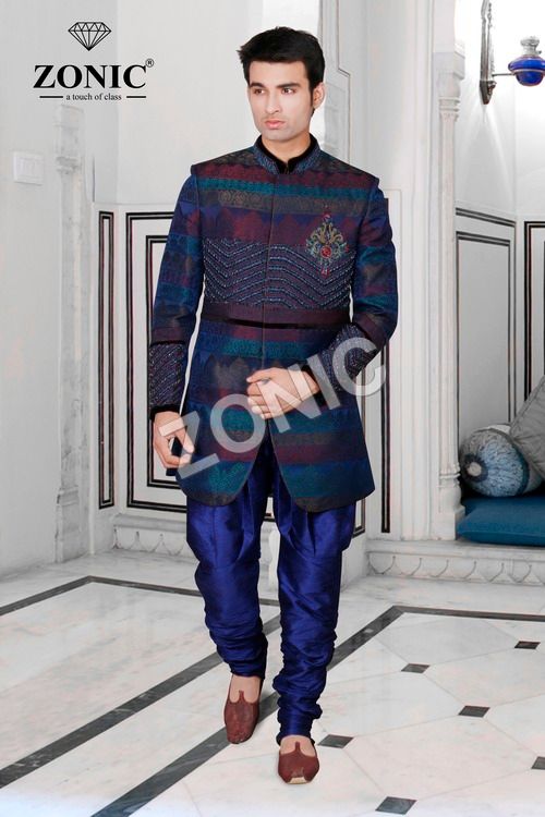 Mens Striped Sherwani