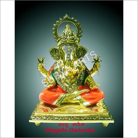 Metal Dagadu Ganesh Statue
