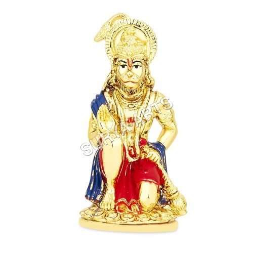 Gold Plated Hanuman Statue Height: 12.5  Centimeter (Cm)