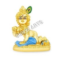Attractive Design Gold Plated Krishna Statue