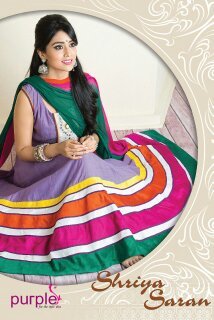 Lehenga Salwar - Polyester, 54 Inches, Purple | Elegant Style, Embroidery, Comfortable Fit, Trendy Look