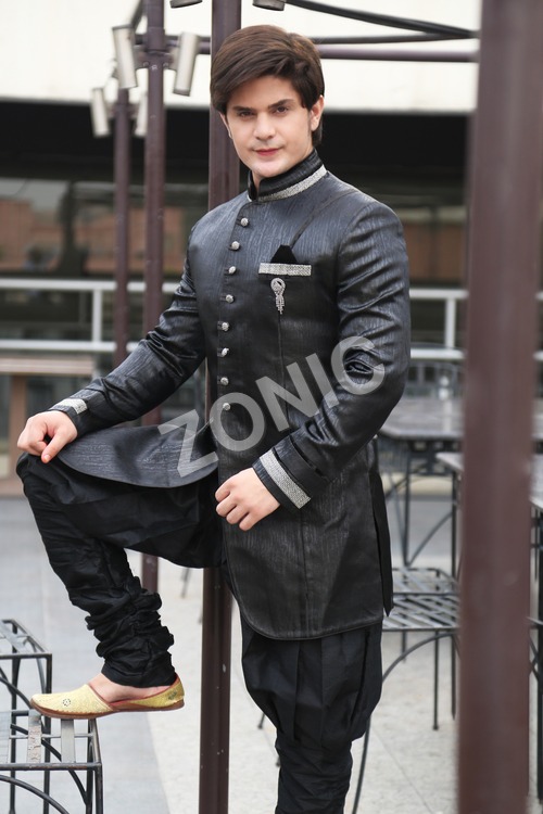 Mens Black  Sherwani
