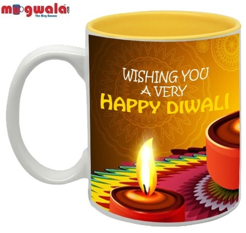 White Diwali Coffee Mug