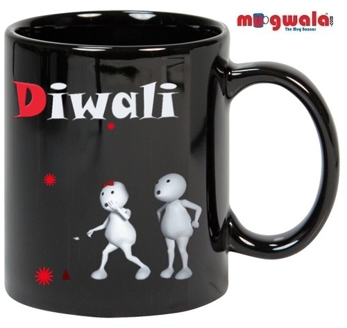 Black color Diwali mug