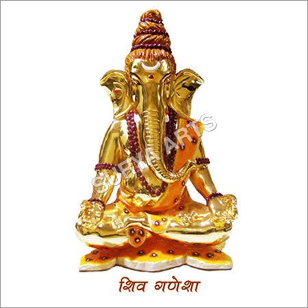 Shiv Ganesh Gold Plated Statue