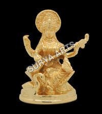 Pure Gold Plated Saraswati Idol