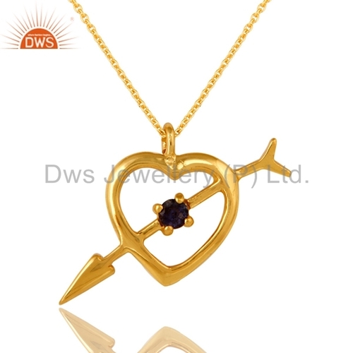 Cross Arrow Heart Design Gold Plated Chain Pendant Jewelry Gender: Women