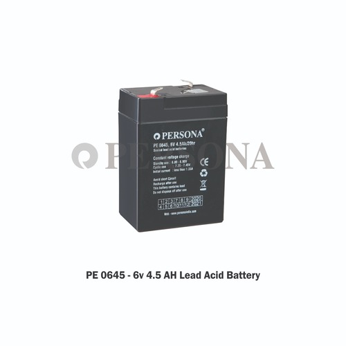 PE 0645 - 6v 4.5 AH Lead Acid Battery By PERSONA ELECTRONICS