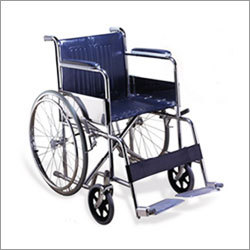 Silver And Blue Wheel Chair