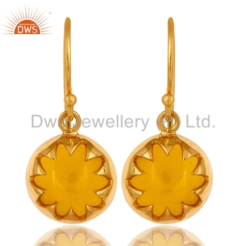 Gold Plated Silver - Yellow Moonstone Drop Earrings | Elegant Jewelry for Stylish Occasions