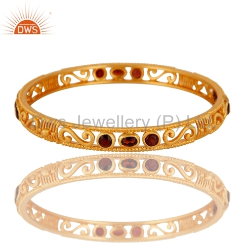 Gemstone Designer Gold Plated Bangle Jewelry Gender: Women