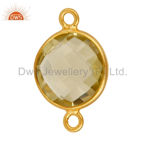 Lemon Topaz Bezel Connectors