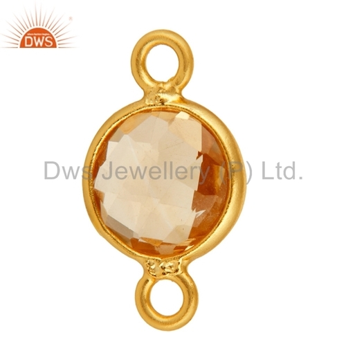 Citrine Stone Bezel Set Connector