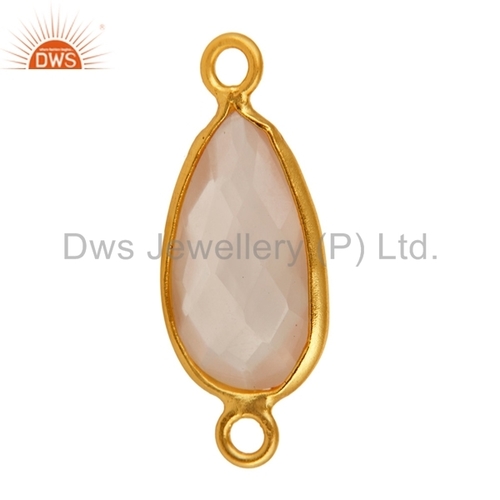 Rose Quartz Bezel-Set Connector