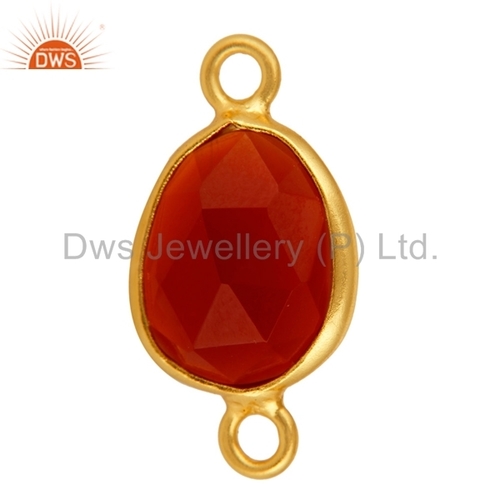 Sterling Silver Red Onyx Connector