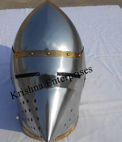 Armor War Helmet - Steel, Handcrafted, Polished Finish | Durable, Ventilated Medieval Design, Collectible Style
