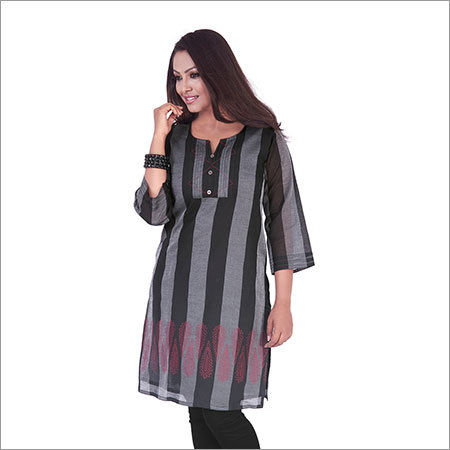 Grey And Black Kurti