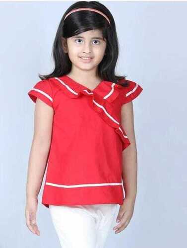 Girls Red Cotton Top