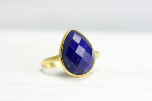 Lapis Lazuli Gemstone Ring- Vermeil Gold
