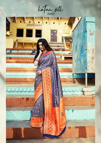 Katan Silk Saree - Unstitched, Customized Up To 42 | Ethnic Party Wear, Dry Clean Only, Special Printed Work