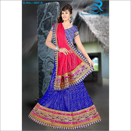 Expressive Blue Net & Georgette Lehnga Choli