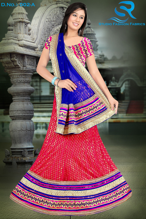 Expressive Red Net & Georgette Lehnga Choli