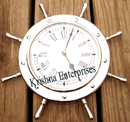 Full Brass Wheel Wall Clock 