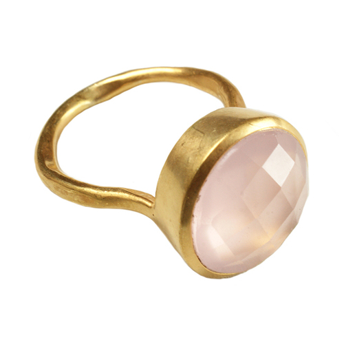 Pink Chelcedony Vermeil Gold- 2 micron