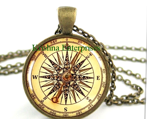 Compass With Chain - Brass 2 Inch, Polished Finish, Open Face | Precise Navigation, Antique Design, Collectible Gift
