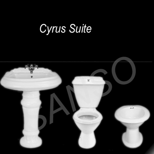 Designer Sanitary Ware Suite - Ceramic, 25"x20", White | Durable, Scratch Resistant, Easy Clean, Flawless Finish, Easy Install