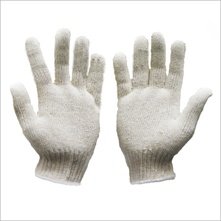 White Soft Cotton Knitted Gloves