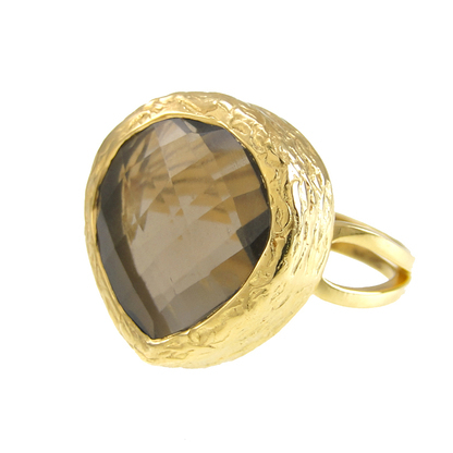 Labradorite Gemstone Ring - 18k Vermeil Gold, 15x12 mm, Bezel Setting, Elegant Adornment