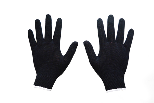 Black Knitted Cotton Gloves