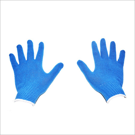 Sky Blue Cotton Knitted Gloves