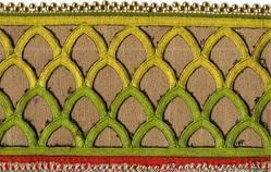 Designer Laces - Laila Silk 5.5"x10mtr, Gold Green | Intricate Elegant Durable Design