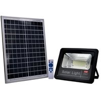 Black Fos Solar Led Flood Light 100w With Remote Control - Cool White 6500k (ip 65 Water-proof)