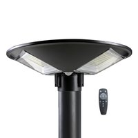 Black Solar Led Courtyard Lamp 120W With Remote-Controller  Motion Sensor (Built-In 15000 Mah Lifepo4 Battery And 15 W Solar Panel - Cool White 6500K)