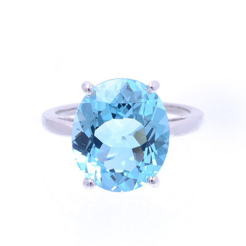 925 Sterling silver Blue Topaz gemstone ring