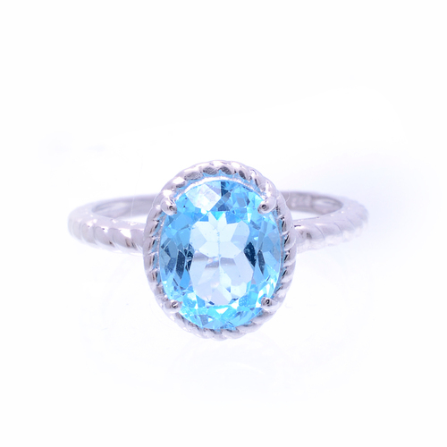 925 Sterling silver Blue Topaz gemstone ring