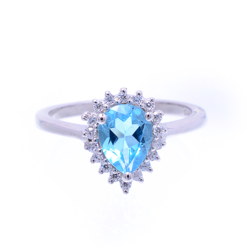 925 Sterling silver Blue Topaz gemstone ring