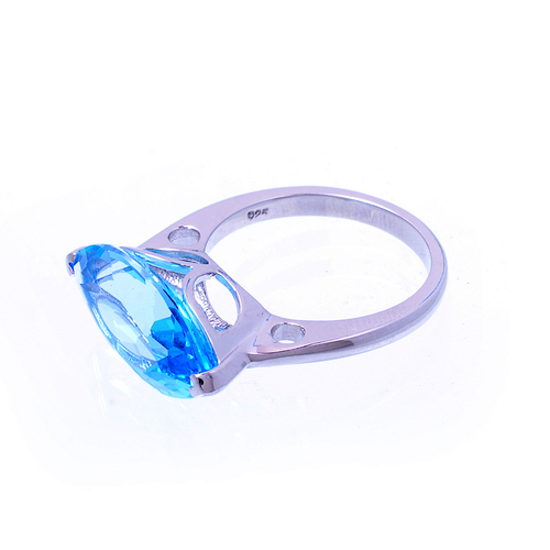 925 Sterling silver Blue Topaz gemstone ring