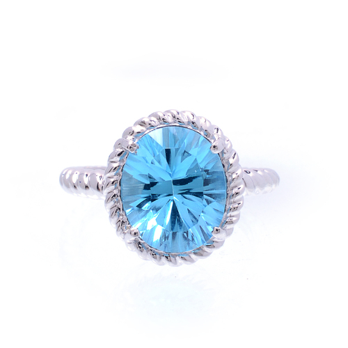 925 Sterling silver Blue Topaz gemstone ring