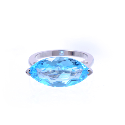 925 Sterling silver Blue Topaz gemstone ring
