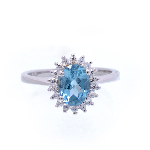 925 Sterling silver Blue Topaz gemstone ring