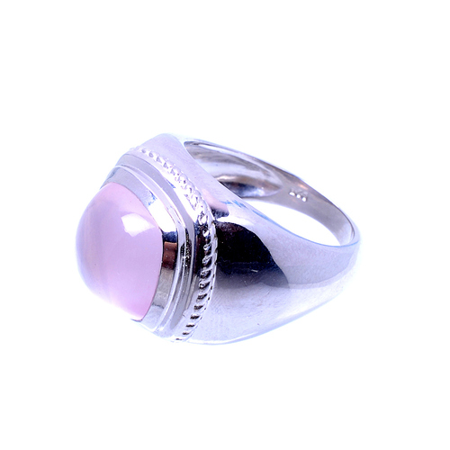 925 Sterling silver Pink Chalcedony gemstone ring